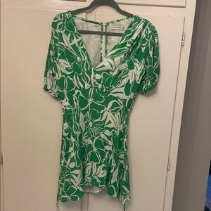 Faithful The Brand Green and White Floral Dress